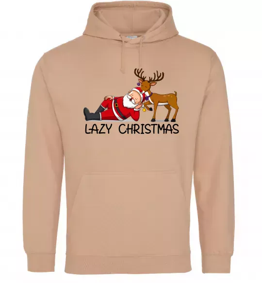 Женская толстовка (худи) Lazy Christmas Песочный фото