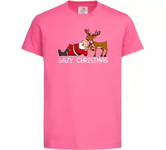 Детская футболка Lazy Christmas Ярко-розовый фото