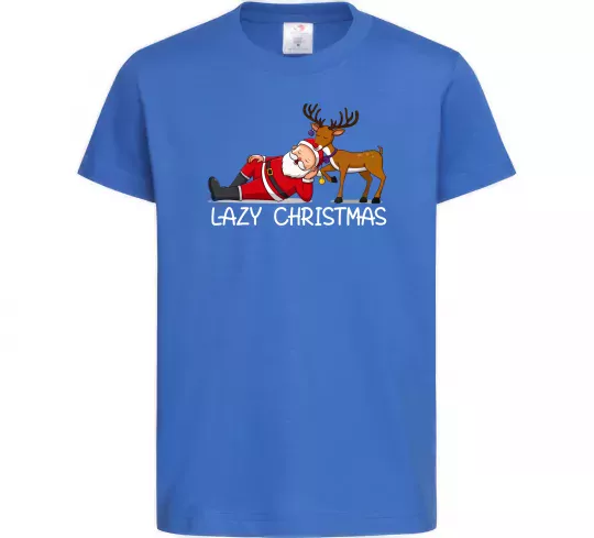 Детская футболка Lazy Christmas Ярко-синий фото