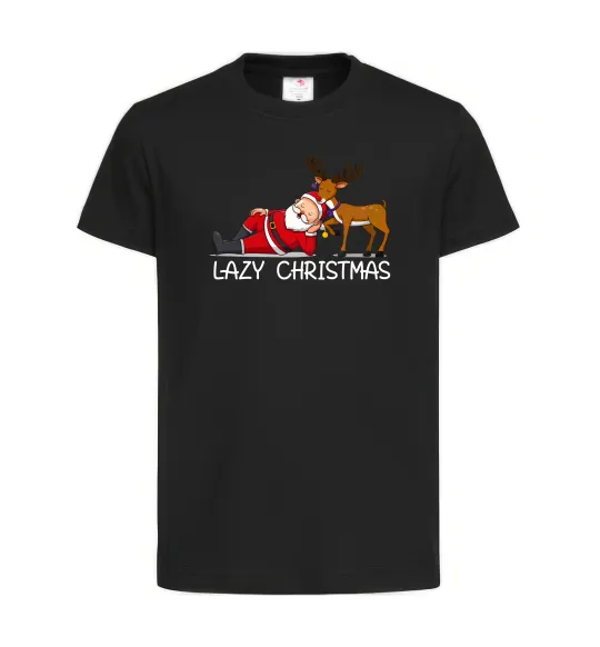 Детская футболка Lazy Christmas Черный фото