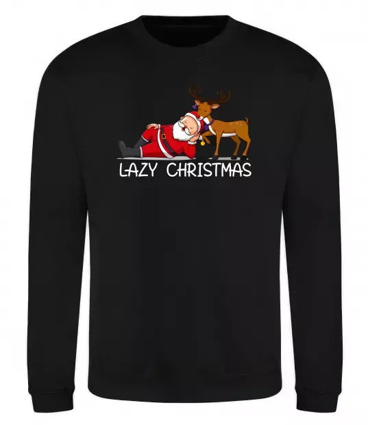 Світшот Lazy Christmas Чорний фото