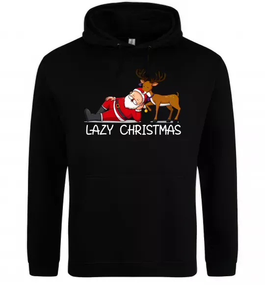 Женская толстовка (худи) Lazy Christmas Черный фото
