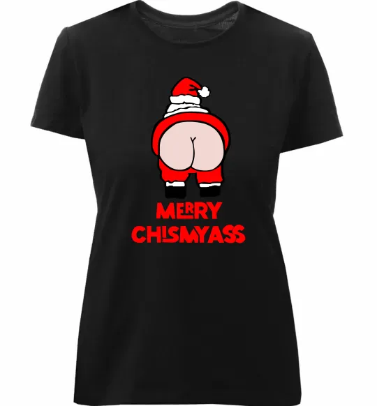 Жіноча преміум футболка Merry Chismyass Чорний фото