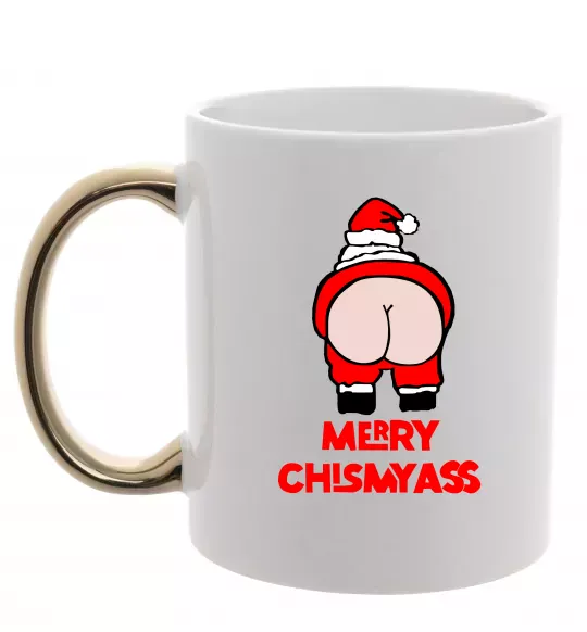 Чашка з кольоровою ручкою Merry Chismyass Золото фото