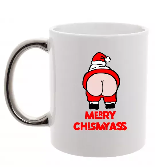 Чашка з кольоровою ручкою Merry Chismyass Срібло фото