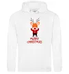 Женская толстовка (худи) Merry Christmas Олень Белый Женская толстовка (худи) Merry Christmas Олень Белый фото