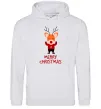 Женская толстовка (худи) Merry Christmas Олень Серый меланж Женская толстовка (худи) Merry Christmas Олень Серый меланж фото