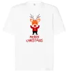 Футболка Оверсайз Merry Christmas Олень Белый Футболка Оверсайз Merry Christmas Олень Белый фото