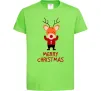 Детская футболка Merry Christmas Олень Лаймовый Детская футболка Merry Christmas Олень Лаймовый фото