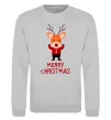 Світшот Merry Christmas Олень Сірий меланж фото
