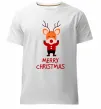 Мужская премиум футболка Merry Christmas Олень Белый фото