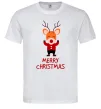 Мужская футболка Merry Christmas Олень Белый Мужская футболка Merry Christmas Олень Белый фото