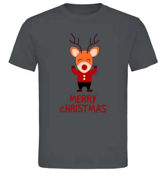 Мужская футболка Merry Christmas Олень Графит фото