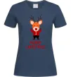 Женская футболка Merry Christmas Олень Темно-синий Женская футболка Merry Christmas Олень Темно-синий фото