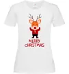 Женская футболка Merry Christmas Олень Белый Женская футболка Merry Christmas Олень Белый фото
