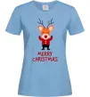 Женская футболка Merry Christmas Олень Голубой Женская футболка Merry Christmas Олень Голубой фото