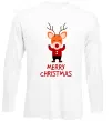 Лонгслів Merry Christmas Олень Білий Лонгслів Merry Christmas Олень Білий фото