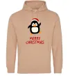 Женская толстовка (худи) Merry Christmas Пінгвін Песочный Женская толстовка (худи) Merry Christmas Пінгвін Песочный фото