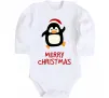 Дитячий бодік Merry Christmas Пінгвін Білий фото