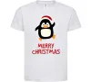 Детская футболка Merry Christmas Пінгвін Белый фото
