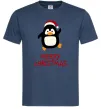 Мужская футболка Merry Christmas Пінгвін Темно-синий фото