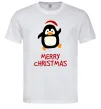 Мужская футболка Merry Christmas Пінгвін Белый фото