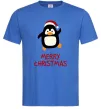 Мужская футболка Merry Christmas Пінгвін Ярко-синий фото
