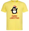 Мужская футболка Merry Christmas Пінгвін Лимонный фото