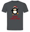 Мужская футболка Merry Christmas Пінгвін Графит фото