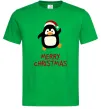 Мужская футболка Merry Christmas Пінгвін Зеленый фото