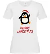 Женская футболка Merry Christmas Пінгвін Белый фото