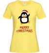 Женская футболка Merry Christmas Пінгвін Лимонный фото