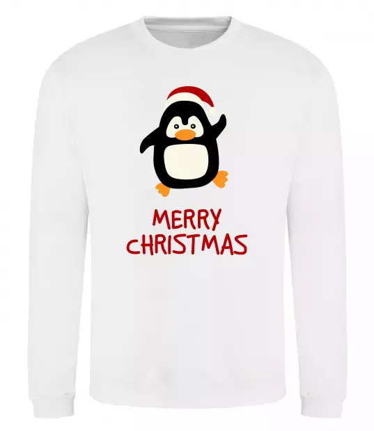 Свитшот Merry Christmas Пінгвін Белый фото
