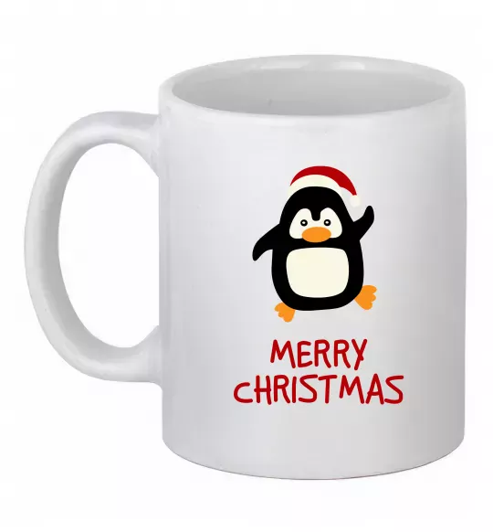Чашка керамическая Merry Christmas Пінгвін Белый фото