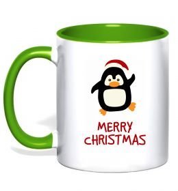 Чашка з кольоровою ручкою Merry Christmas Пінгвін Чашка з кольоровою ручкою Merry Christmas Пінгвін