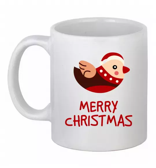 Чашка керамическая Merry Christmas Пташка Белый фото