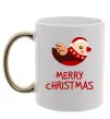 Чашка с цветной ручкой Merry Christmas Пташка Золото Чашка с цветной ручкой Merry Christmas Пташка Золото фото