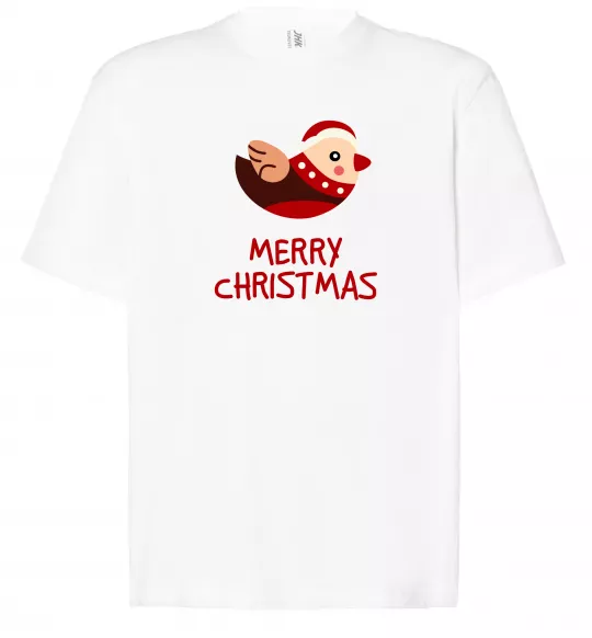 Футболка Оверсайз Merry Christmas Пташка Білий фото