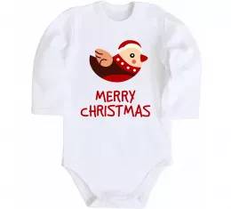 Детский боди Merry Christmas Пташка Белый фото