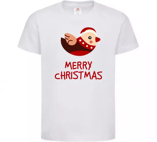 Детская футболка Merry Christmas Пташка Белый фото