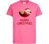 Детская футболка Merry Christmas Пташка Ярко-розовый фото