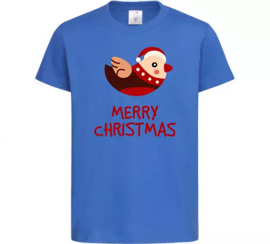 Детская футболка Merry Christmas Пташка Ярко-синий фото
