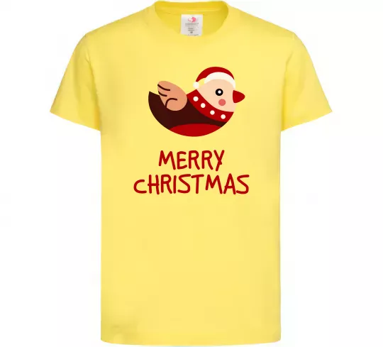 Детская футболка Merry Christmas Пташка Лимонный фото