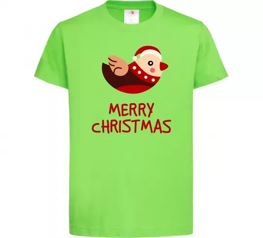 Детская футболка Merry Christmas Пташка Лаймовый фото