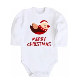 Детский боди Merry Christmas Пташка Белый фото