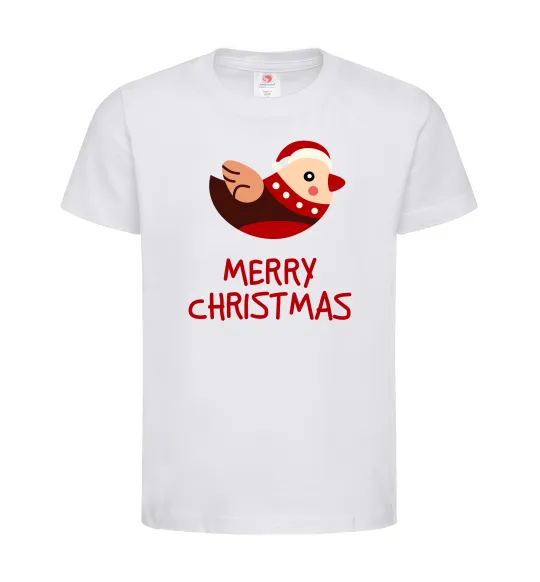Детская футболка Merry Christmas Пташка Белый фото