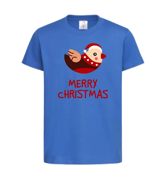 Детская футболка Merry Christmas Пташка Ярко-синий фото