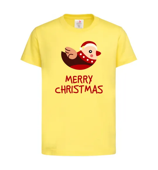 Детская футболка Merry Christmas Пташка Лимонный фото