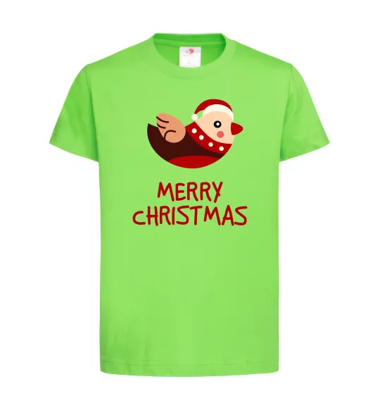 Детская футболка Merry Christmas Пташка Лаймовый фото