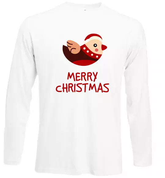 Лонгслив Merry Christmas Пташка Белый фото